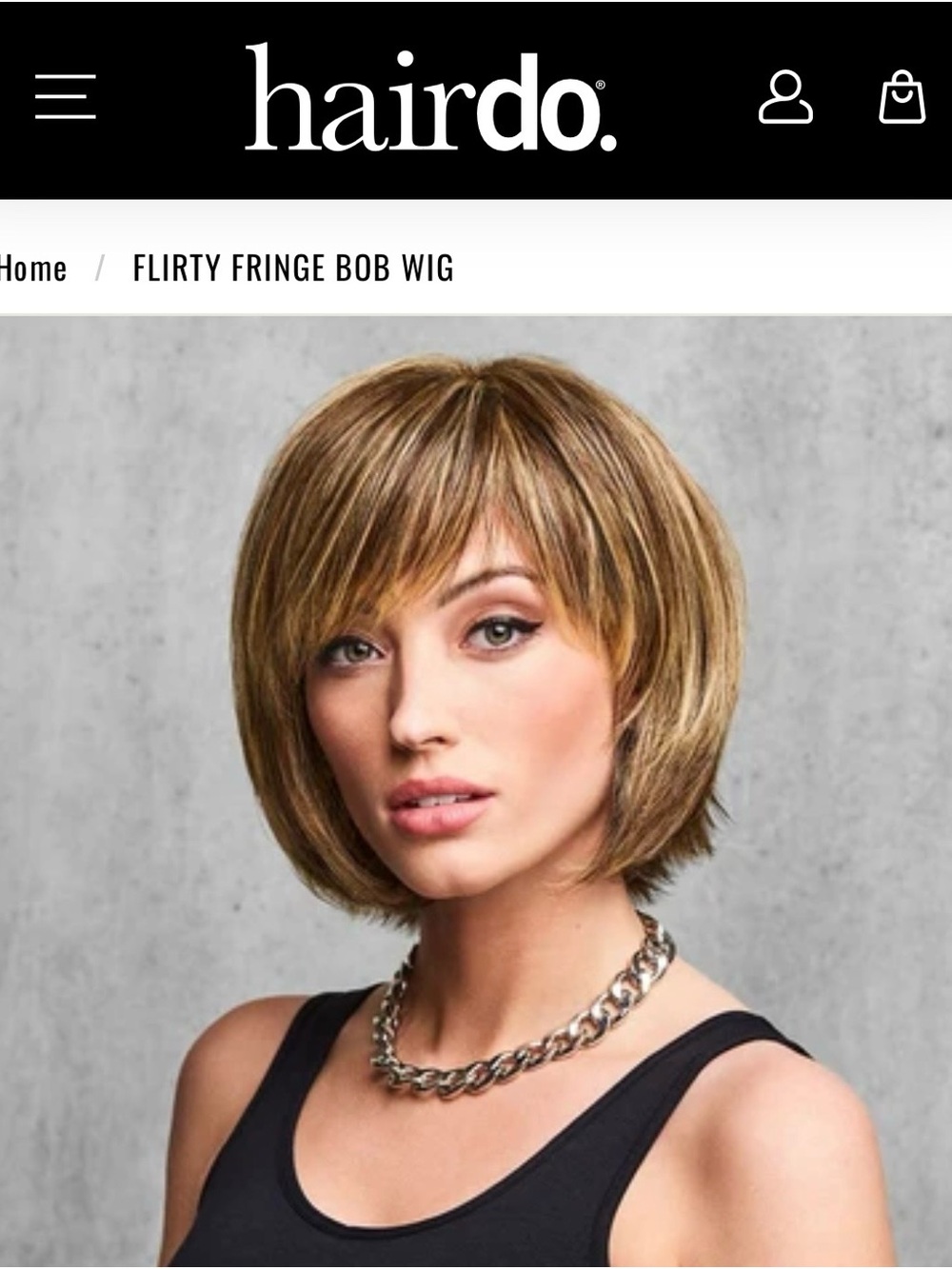 Flirty Fringe Bob Wig -by Hairdo. Glazed Mocha color w/ blonde highlights. - Picture 6 of 10